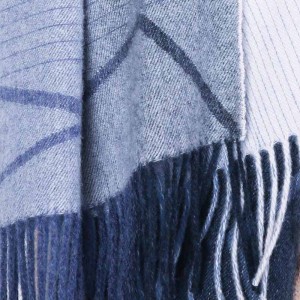 Classic geometric jacquard scarf  For Men And Women 40% cashmere 60% wool