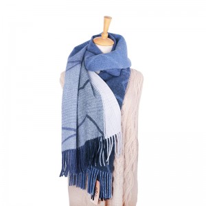 Classic geometric jacquard scarf  For Men And Women 40% cashmere 60% wool