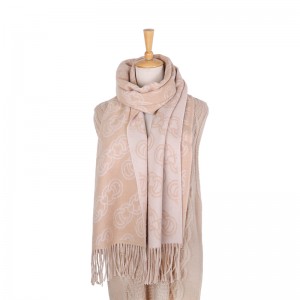 Hot selling double-sided jacquard scarf 100% sheep wool