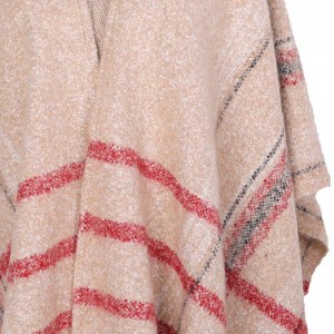 100% Wool Elegant Striped Women Shawl With Tassel