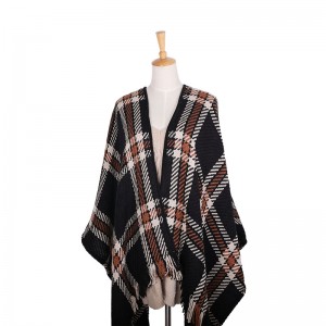 55% Wool 45% Organic Cotton Patterned Shawl Female Wrap