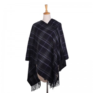 100% Acrylic Tartan Shawls With Zip Fall Winter Accessories