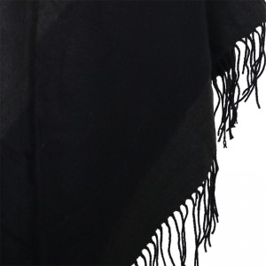 Women’s Black Loose horn button shawl 100% acrylic