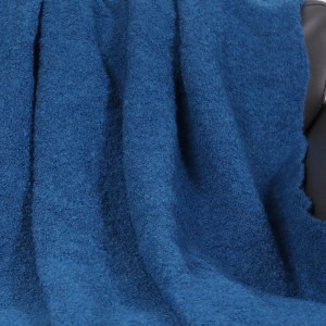 Blue Plush sofa nap blanket 62% wool 22% Mohair 16% nylon