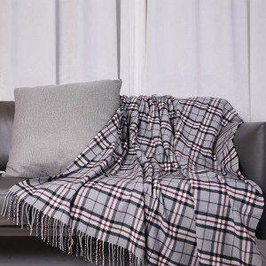 Classic lattice tassel thermal blanket 100% acrylic picnic carpet