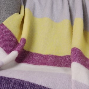 Multicolor Striped Beach Blankets 80% Wool 20% Nylon